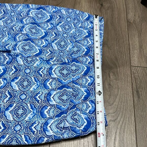 IBKUL Venetian Tiles Denim Stretch Golf Ankle Pants‎ Blue White Size 10 - Picture 5 of 11